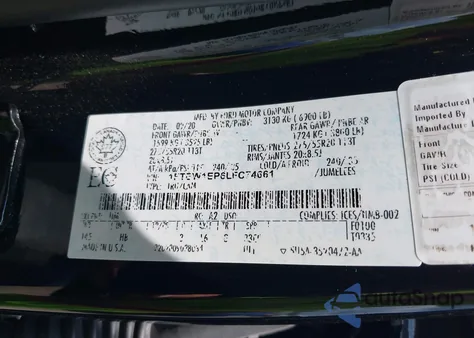 2020 Ford F-150 Lariat z USA, uszkodzony, nr VIN 1FTEW1EP6LFC74661